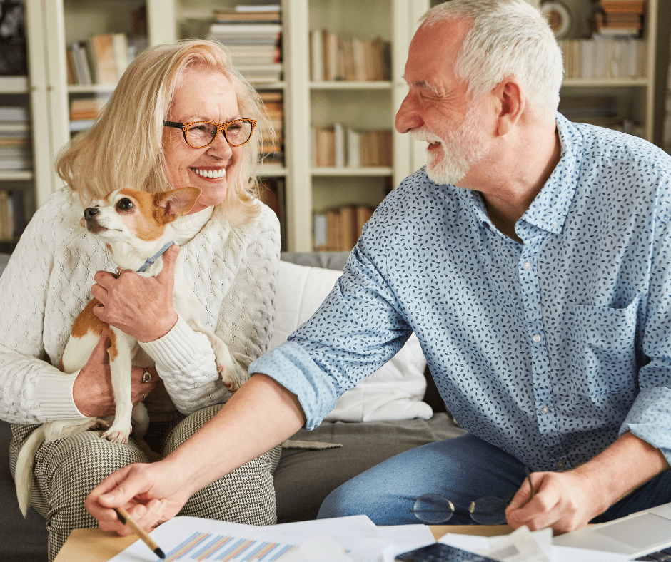 April 25 Events Page Image - Inspirations of Bartlesville Elderly man and woman smiling and holding small dog